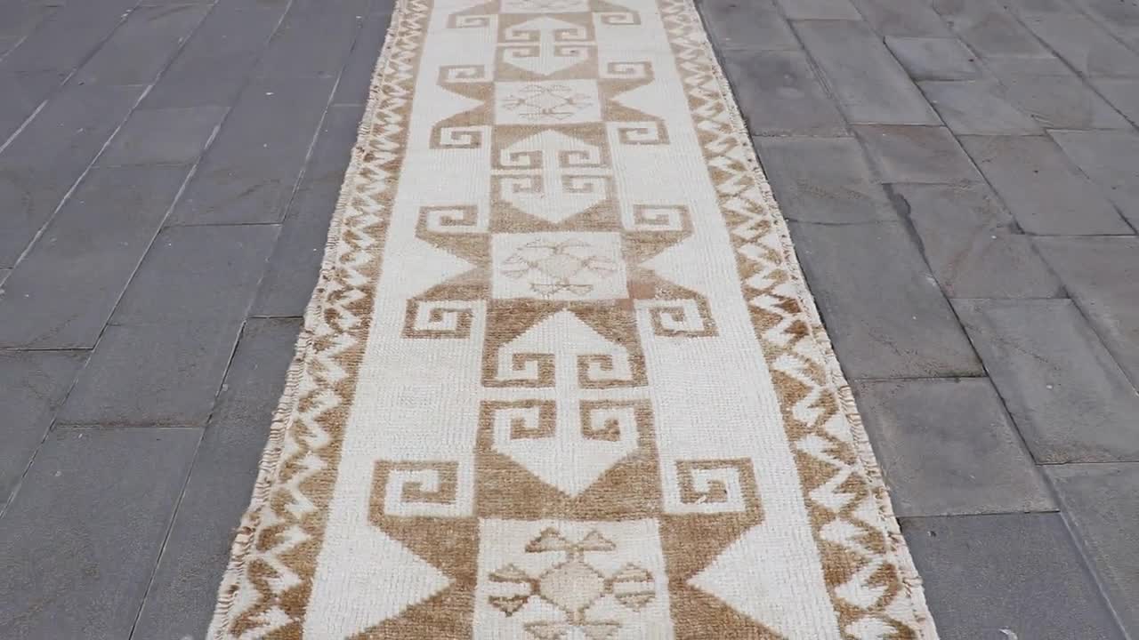 Turkish Rug, Vintage Rug, Herki Rug, 4x11 Runner Rug, Antique Rug